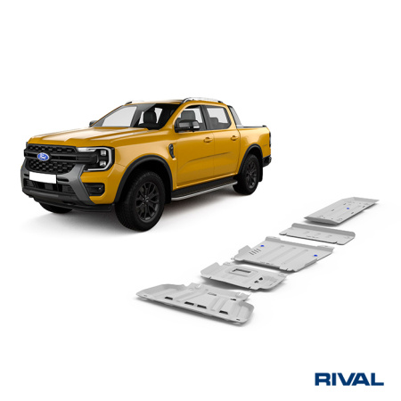 Juego de protecciones (Radiador, Motor, Caja de cambios, Caja de transferencia, Depósito de combustible) Ford Ranger 2022-;  Volkswagen Amarok 2023-; 2 l. / diesel; 3 l. / diesel